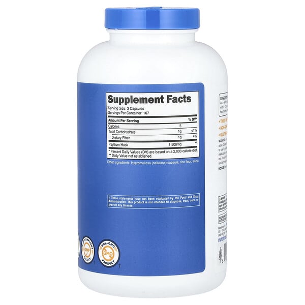Alternative view of Nutricost, Psyllium Husk, 500 Capsules (500 mg per Capsule)