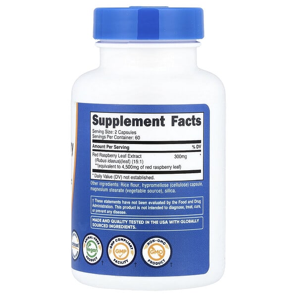 Alternative view of Nutricost, Red Raspberry Leaf, 120 Capsules (150 mg per Capsule)