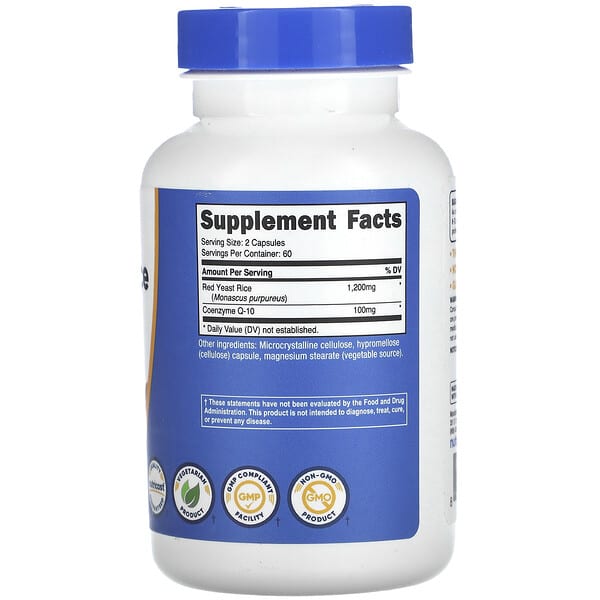 Alternative view of Nutricost, Red Yeast Rice With CoQ10, 120 Capsules