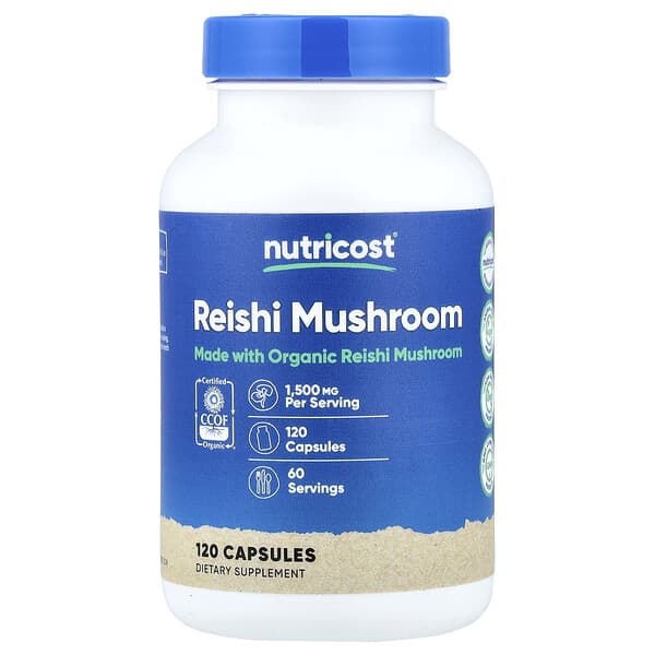 Nutricost, Reishi Mushroom, 120 Capsules (750 mg per Capsule)