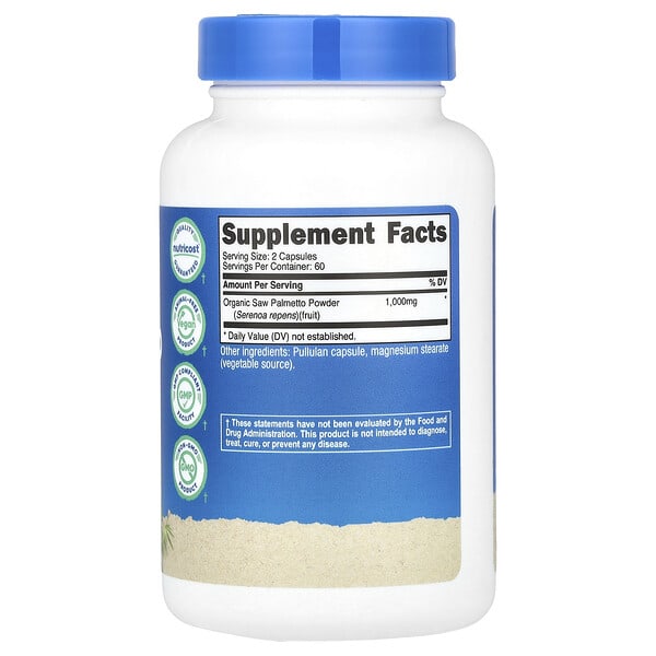 Alternative view of Nutricost, Saw Palmetto, 120 Capsules (500 mg per Capsule)