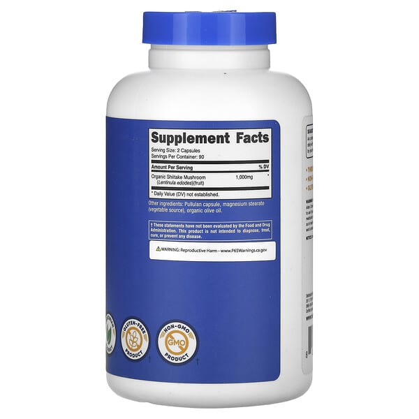 Alternative view of Nutricost, Shiitake Mushroom, 180 Capsules (500 mg per Capsule)