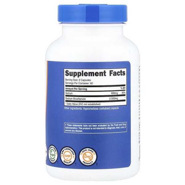 Nutricost, Sodium Bicarbonate, 120 Capsules 2 Nutricost, Sodium Bicarbonate, 120 Capsules - Ảnh 2
