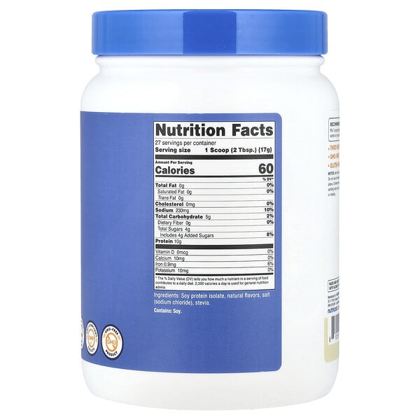 Nutricost, Soy Protein Isolate, Vanilla, 1 lb (454 g) 2 Nutricost, Soy Protein Isolate, Vanilla, 1 lb (454 g) - Ảnh 2
