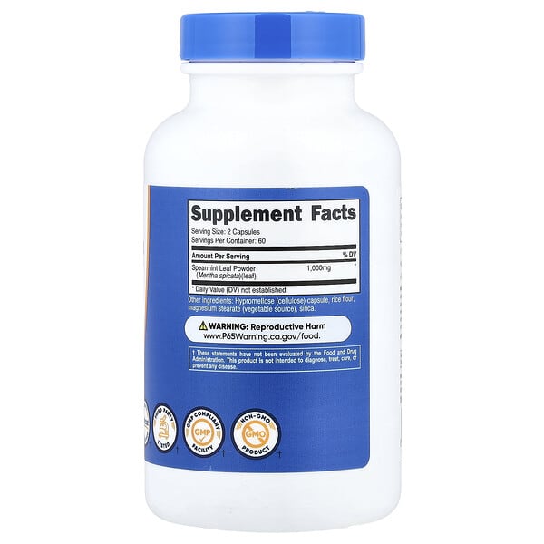 Alternative view of Nutricost, Spearmint Leaf, 120 Capsules (500 mg per Capsule)