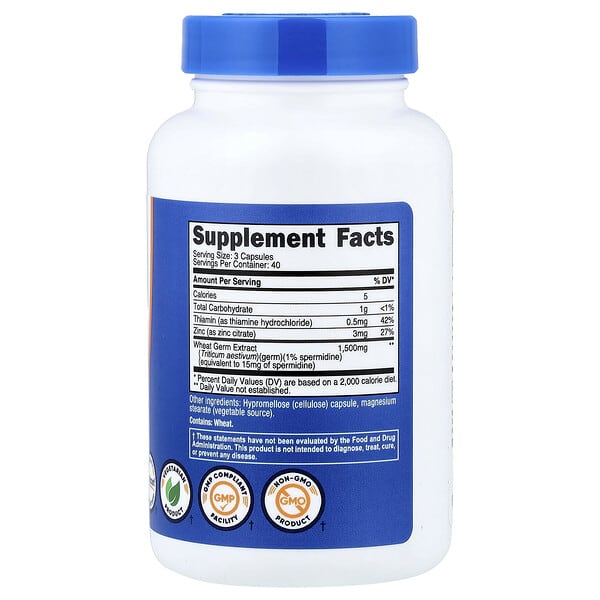 Alternative view of Nutricost, Spermidine Wheat Germ, 120 Capsules