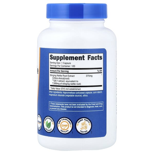 Alternative view of Nutricost, Stinging Nettle Root Extract, 120 Capsules (375 mg per Capsule)