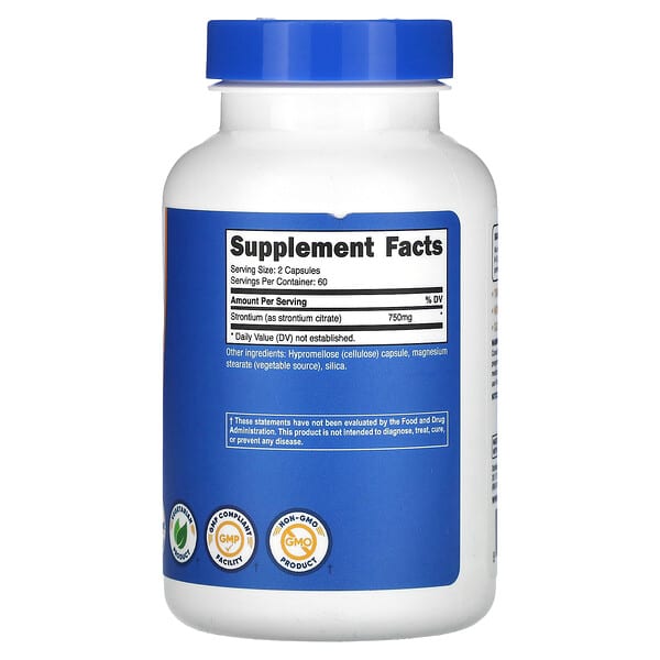 Alternative view of Nutricost, Strontium, 120 Capsules (375 mg per Capsule)