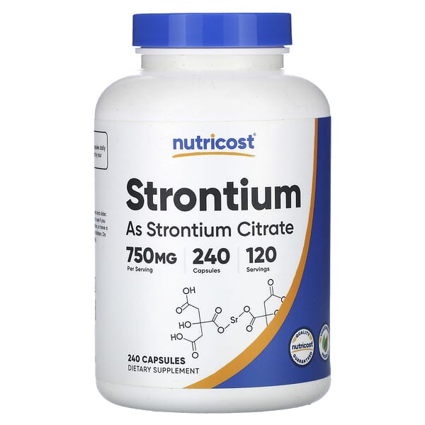 Nutricost, Strontium, 240 Capsules (375 mg per Capsule)