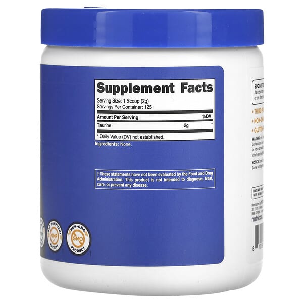 Alternative view of Nutricost, Taurine, Unflavored, 8.9 oz (250 g)
