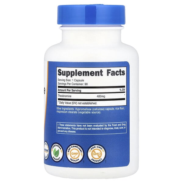 Alternative view of Nutricost, Theobromine, 400 mg, 90 Capsules