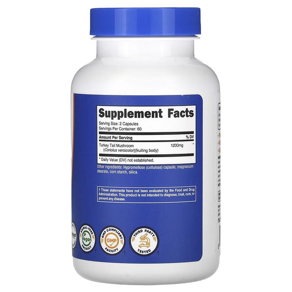 Alternative view of Nutricost, Turkey Tail Mushroom, 120 Capsules (600 mg per Capsule)