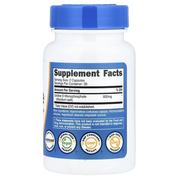 Alternative view of Nutricost, Uridine, 60 Capsules (300 mg per Capsule)