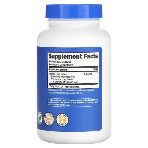Nutricost, Valerian Root, 120 Capsules (2,000 mg per Capsule) 2 Nutricost, Valerian Root, 120 Capsules (2,000 mg per Capsule) - Ảnh 2