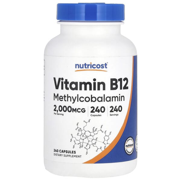 Nutricost, Vitamin B12, 2,000 mcg, 240 Capsules 3 Nutricost, Vitamin B12, 2,000 mcg, 240 Capsules