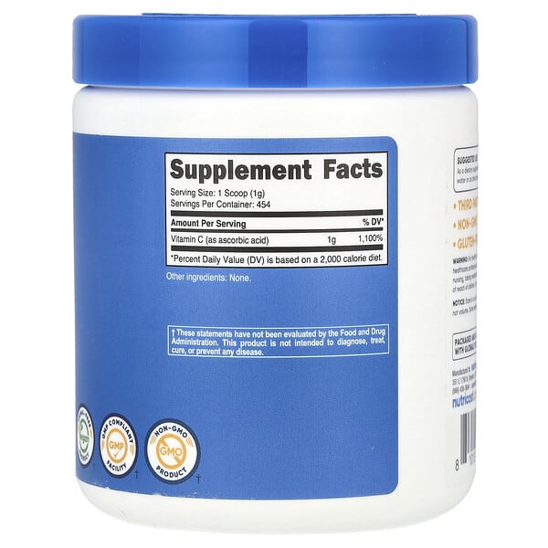 Alternative view of Nutricost, Vitamin C, Unflavored, 16.2 oz (454 g)