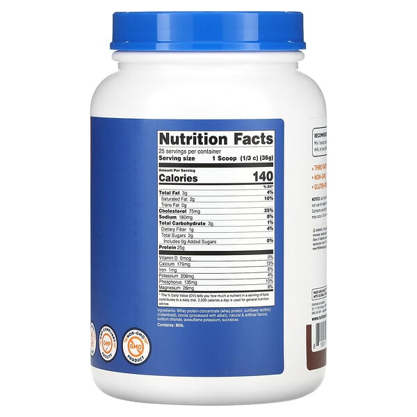 Alternative view of Nutricost, Whey Protein Concentrate, Milk Chocolate, 2 lb (907 g)