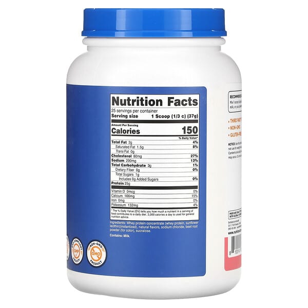Alternative view of Nutricost, Whey Protein Concentrate, Strawberry Milkshake, 2 lb (907 g)