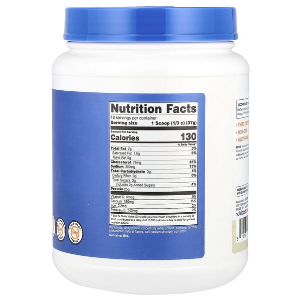 Alternative view of Nutricost, Whey Protein Concentrate, Vanilla, 1.5 lb (680 g)