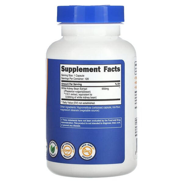 Alternative view of Nutricost, White Kidney Bean, 6,500 mg, 120 Capsules