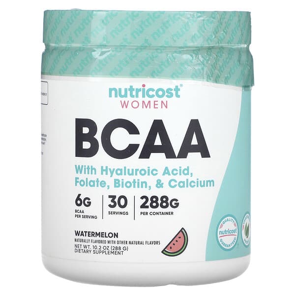Nutricost, Women, BCAA With Hyaluronic Acid, Folate, Biotin, & Calcium, Watermelon, 10.2 oz (288 g)