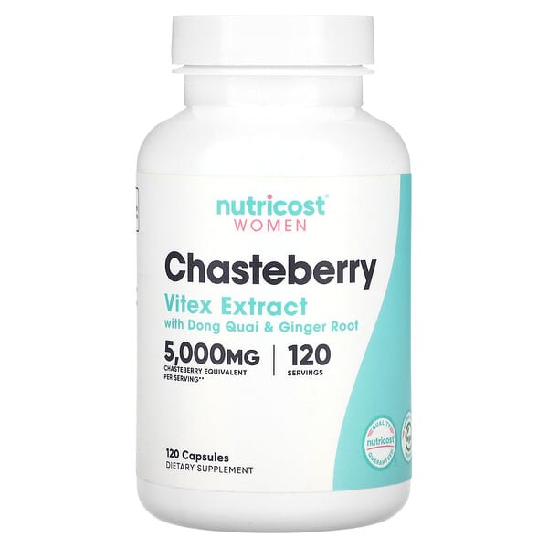 Nutricost, Women, Chasteberry with Dong Quai & Ginger Root, 5,000 mg, 120 Capsules 5 Nutricost, Women, Chasteberry with Dong Quai & Ginger Root, 5,000 mg, 120 Capsules