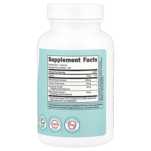 Alternative view of Nutricost, Women, DIM With Calcium D-Glucarate & Dong Quai, 120 Capsules