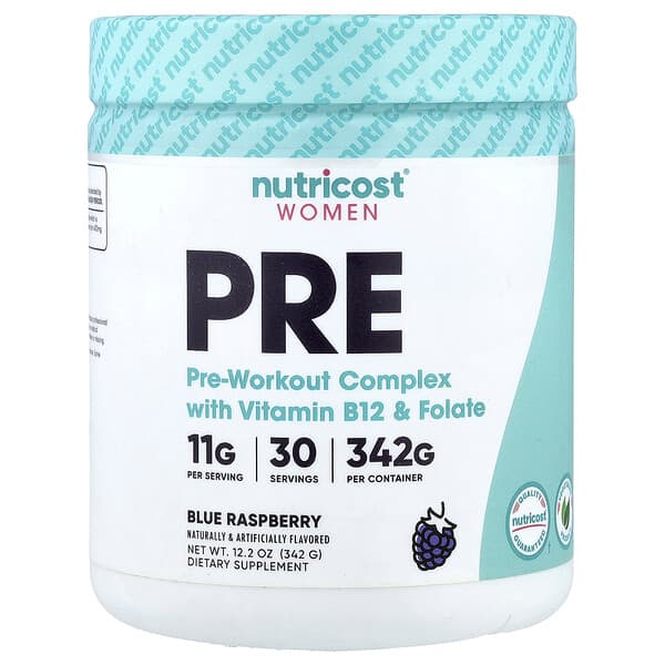 Nutricost, Women, Pre-Workout Complex With Vitamin B12 & Folate, Blue Raspberry, 12.2 oz (342 g)