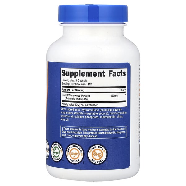 Alternative view of Nutricost, Wormwood, 450 mg, 120 Capsules