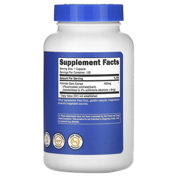 Alternative view of Nutricost, Yohimbe Bark Extract, 9 mg, 120 Capsules