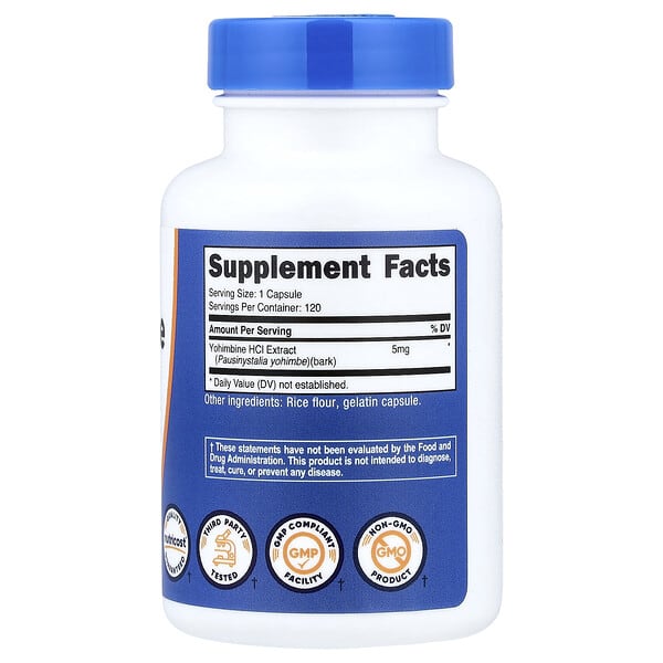 Alternative view of Nutricost, Yohimbine, 5 mg, 120 Capsules