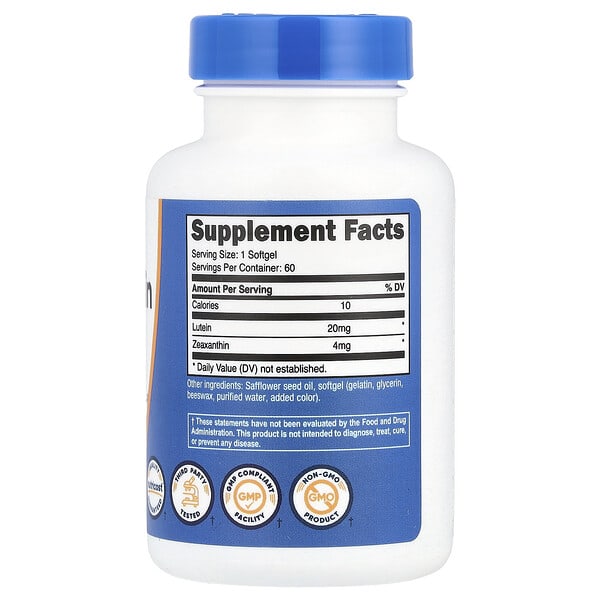 Alternative view of Nutricost, Zeaxanthin with Lutein, 60 Softgels