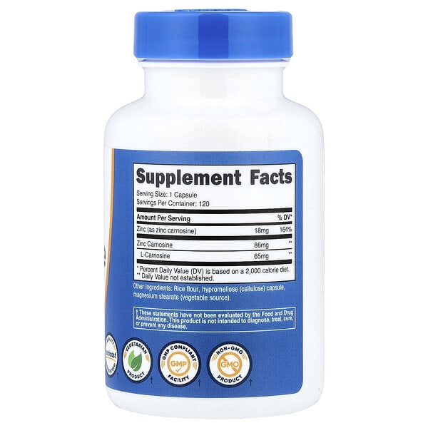Alternative view of Nutricost, Zinc Carnosine, 120 Capsules