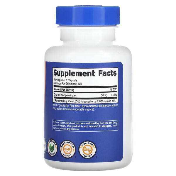 Alternative view of Nutricost, Zinc Picolinate, 50 mg, 120 Capsules