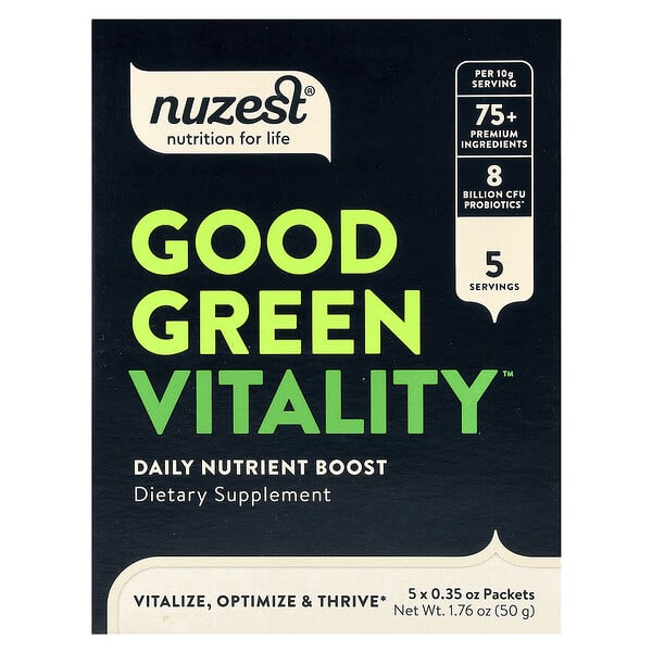 Nuzest, Good Green Vitality™, 5 Packets, 0.35 oz (10 g) Each