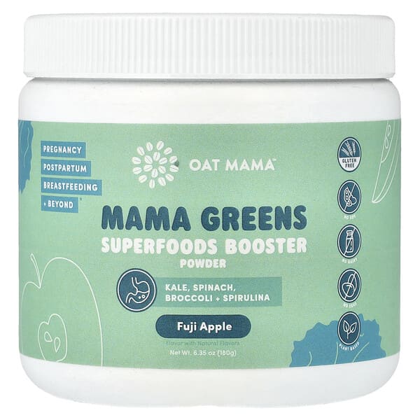 Oat Mama, Mama Greens, Superfoods Booster Powder, Fuji Apple, 6.35 oz (180 g)