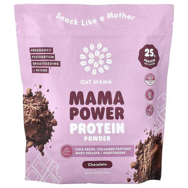 Oat Mama, Mama Power Protein Powder, Chocolate, 1 lb 3.6 oz (555 g)