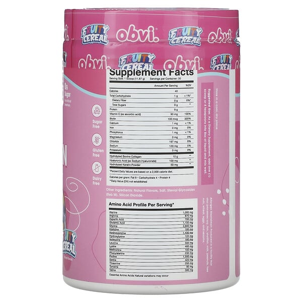 Alternative view of Obvi, More Than Collagen, All-In-One Beauty Nutrition Powder, Fruity Cereal, 12.56 oz (356 g)