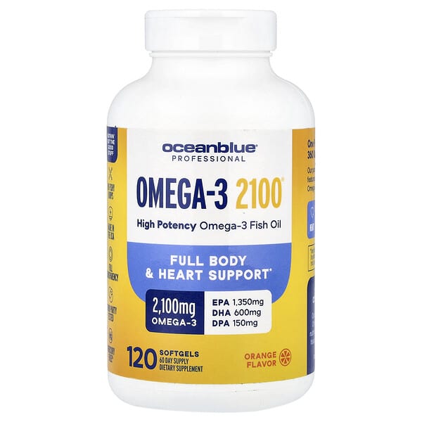 OceanBlue, Professional, Omega-3 2100®, High Potency, Orange, 120 Softgels (1,050 mg per Softgel)