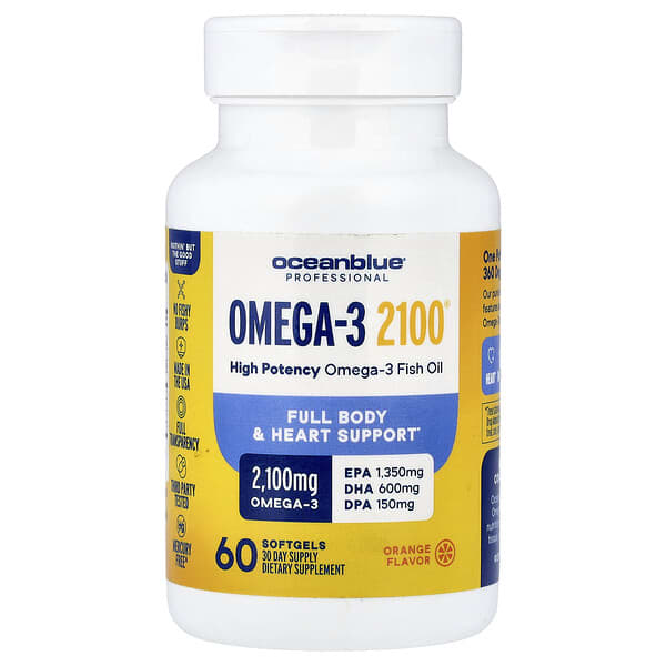 OceanBlue, Professional, Omega-3 2100®, Orange, 60 Softgels (1,050 mg per Softgel)