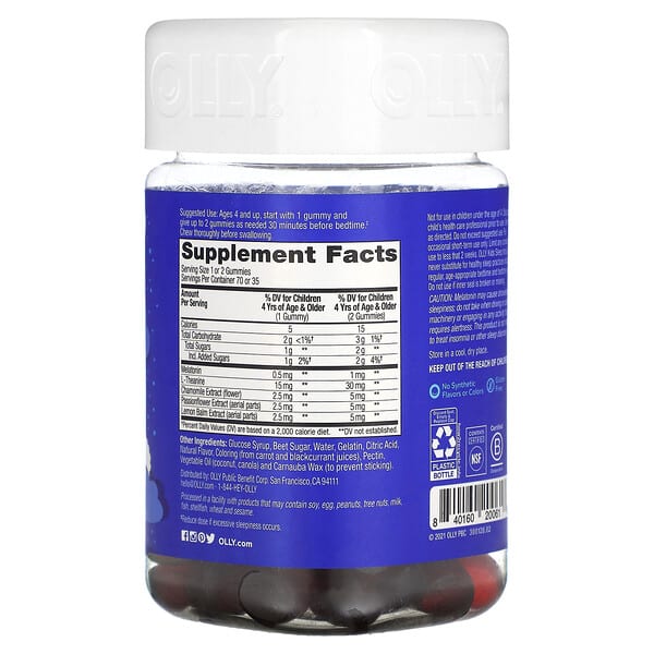 Alternative view of OLLY, Kids Sleep Gummies, Razzzberry, 70 Gummies