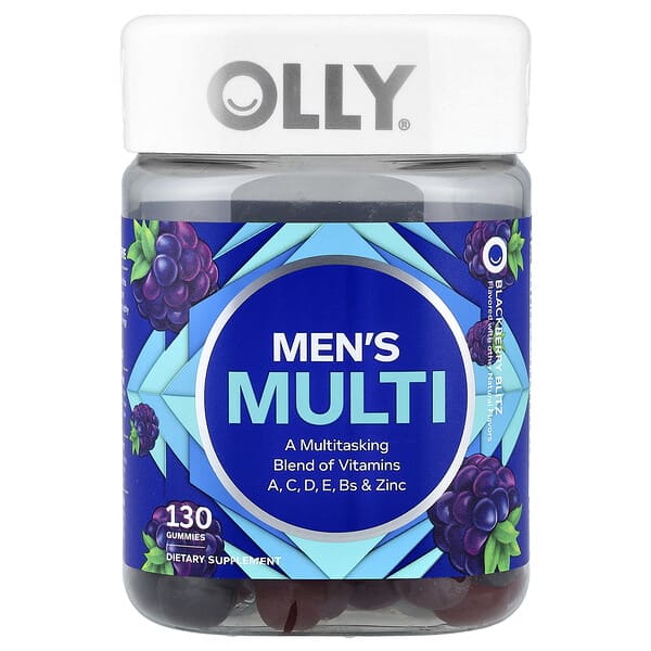 OLLY, Men's Multi Gummies, Blackberry Blitz, 130 Gummies