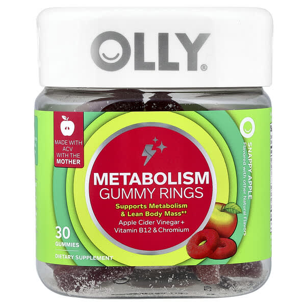 OLLY, Metabolism Gummy Rings, Snappy Apple, 30 Gummies