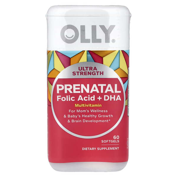 OLLY, Prenatal, Folic Acid + DHA , 60 Softgels