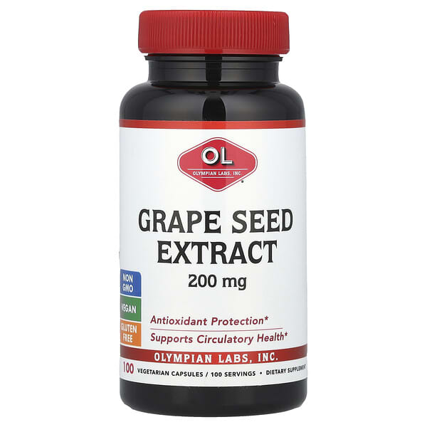 Olympian Labs, Grape Seed Extract, 200 mg, 100 Capsules