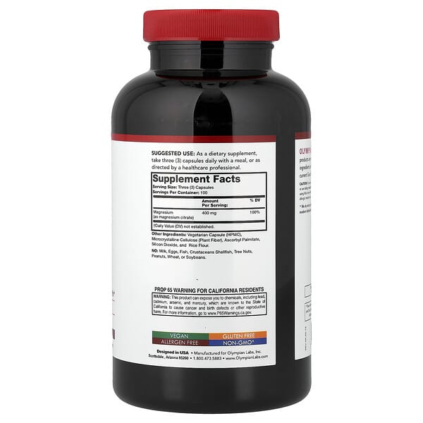 Alternative view of Olympian Labs, Magnesium Citrate, 300 Vegetarian Capsules (133 mg per Capsule)