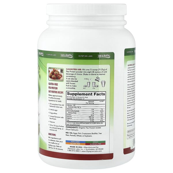 Alternative view of Olympian Labs, Pure Pea Protein, Unflavored, 29.76 oz (843.75 g)