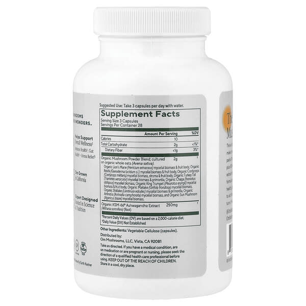 Alternative view of Om Mushrooms, Master Blend Mushroom Capsules, 84 Vegetable Capsules