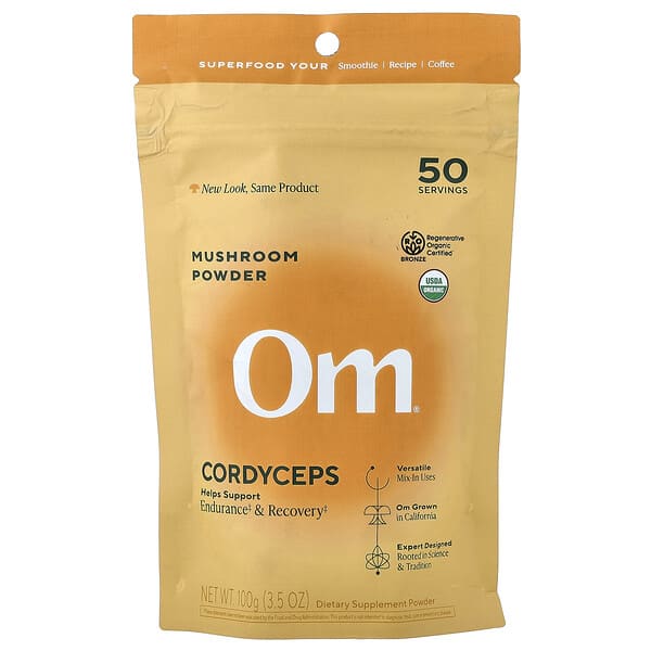 Om Mushrooms, Mushroom Powder, Cordyceps, 3.5 oz (100 g)