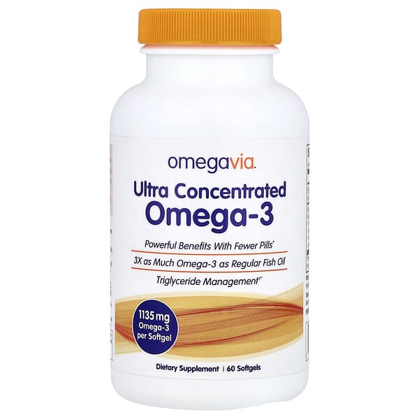 OmegaVia, Ultra Concentrated Omega-3, 1,135 mg, 60 Softgels